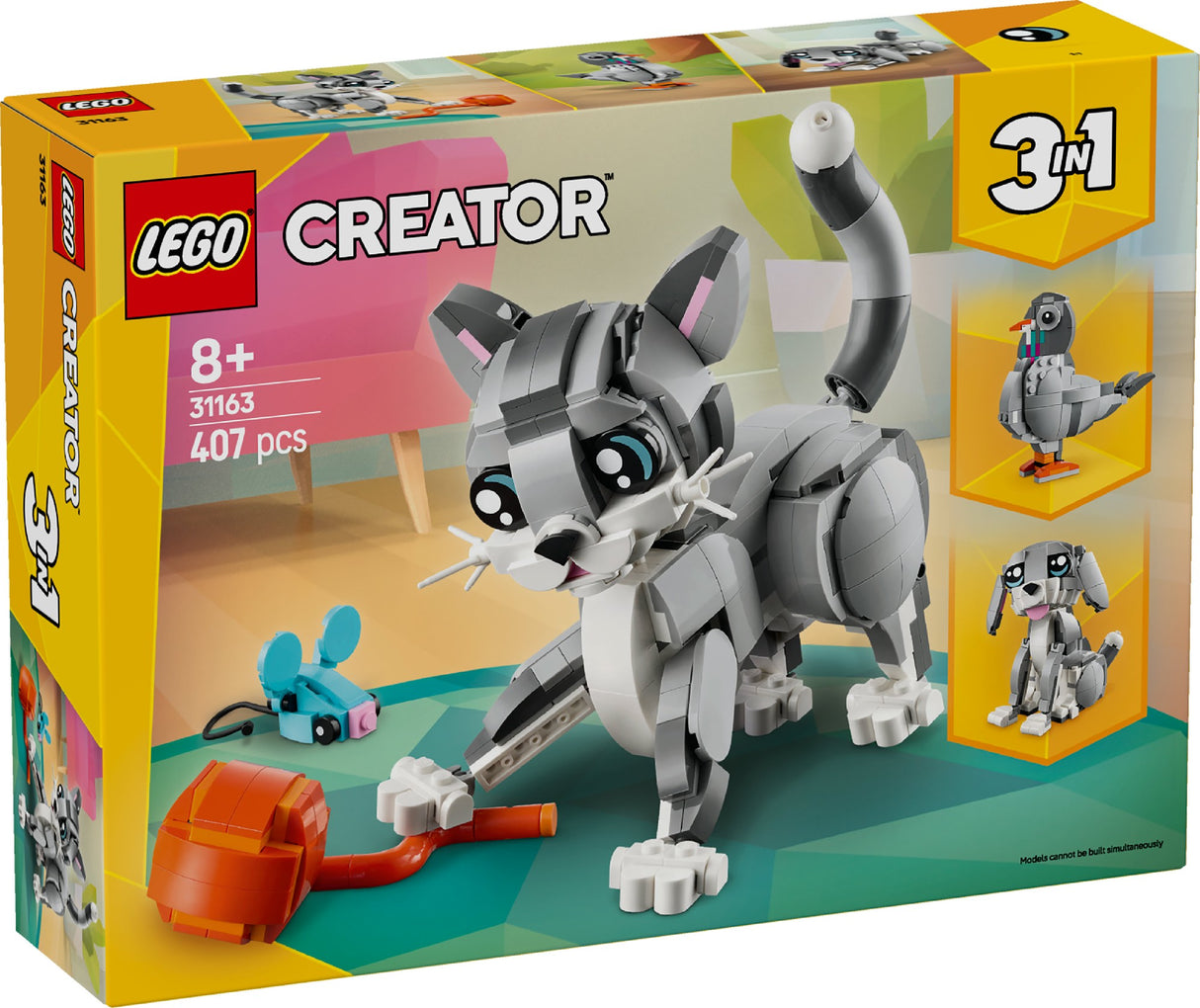 LEGO CREATOR 3-IN-1 PLAYFUL CAT 31163 AGE: 8+