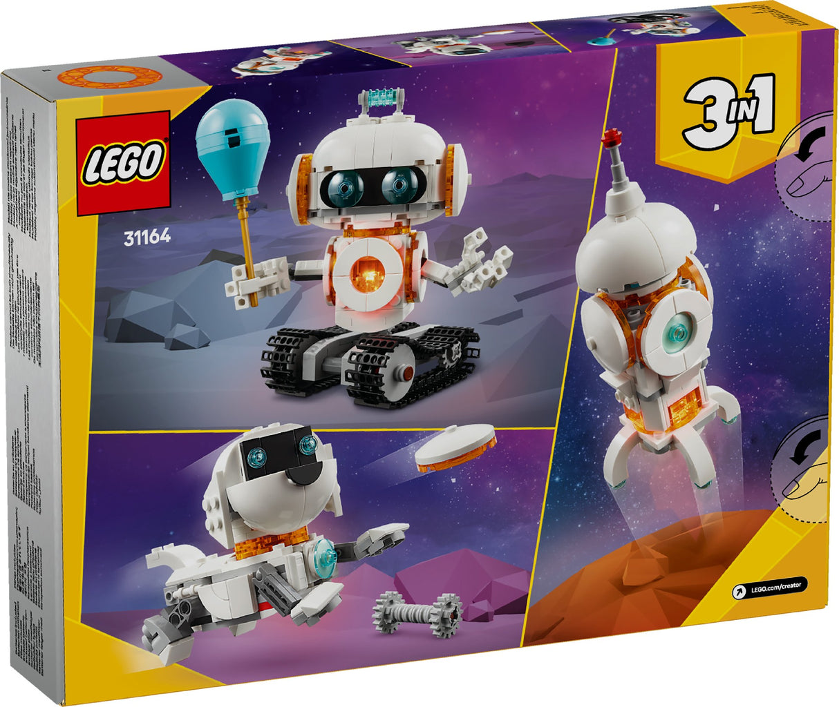 LEGO CREATOR 3-IN-1 SPACE ROBOT 31164 AGE: 8+