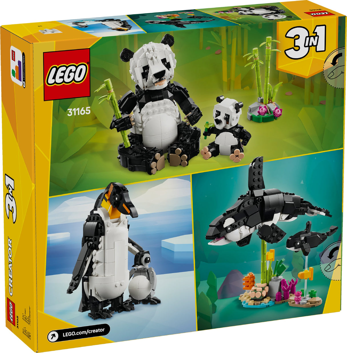 LEGO CREATOR 3-IN-1 WILD ANIMALS: PANDA FAMILY 31165 AGE: 8+