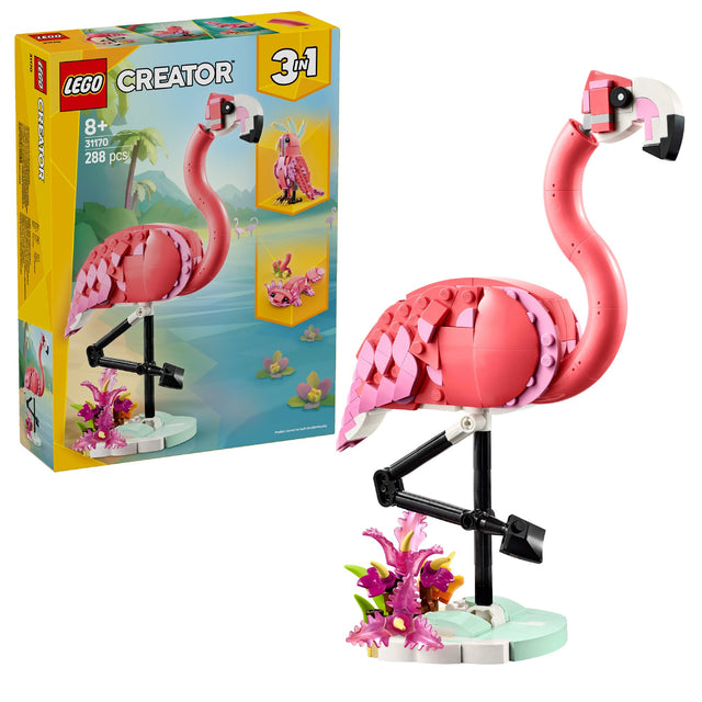 LEGO CREATOR 3-IN-1 WILD ANIMALS: PINK FLAMINGO 31170 AGE: 8+