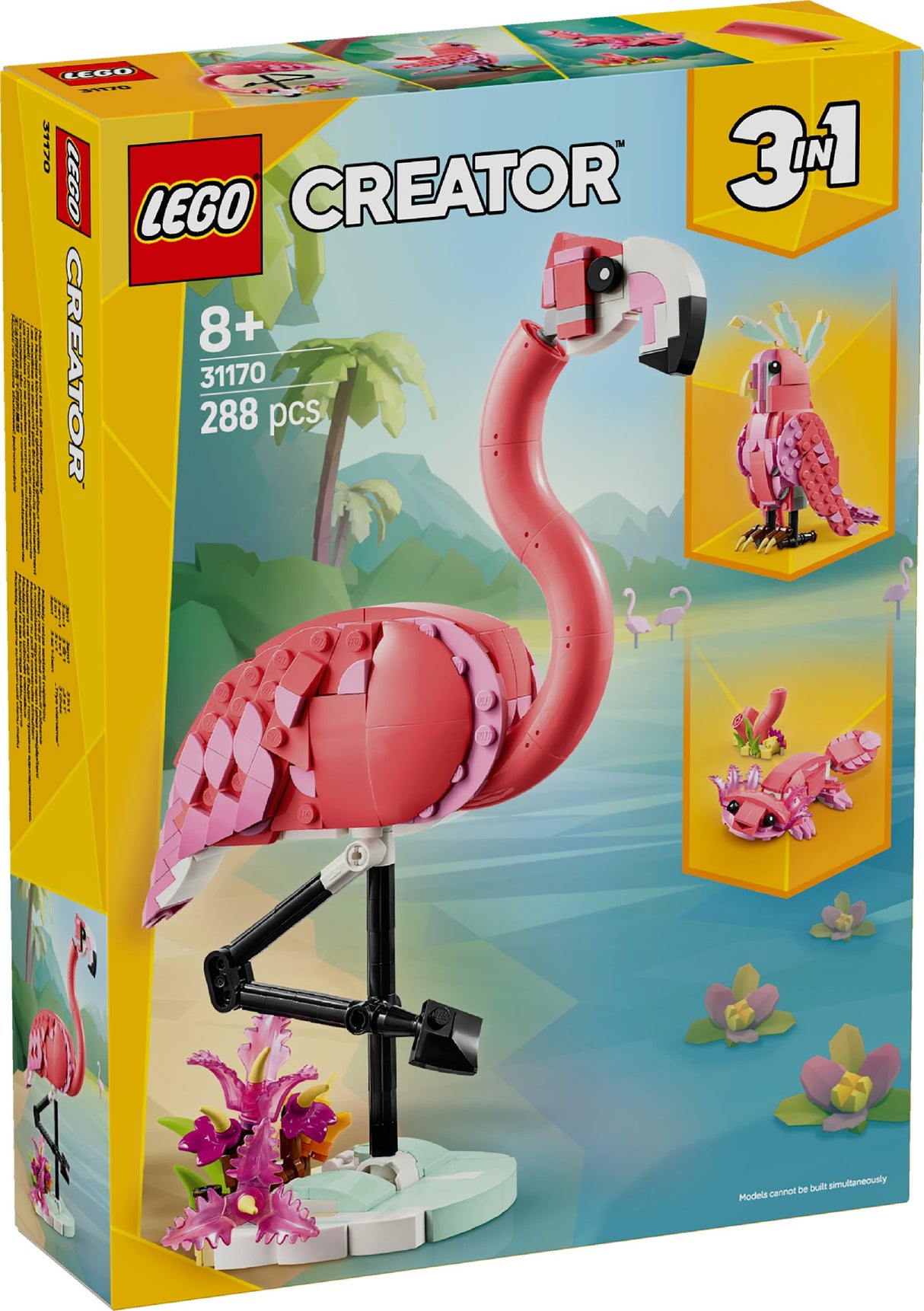 LEGO CREATOR 3-IN-1 WILD ANIMALS: PINK FLAMINGO 31170 AGE: 8+