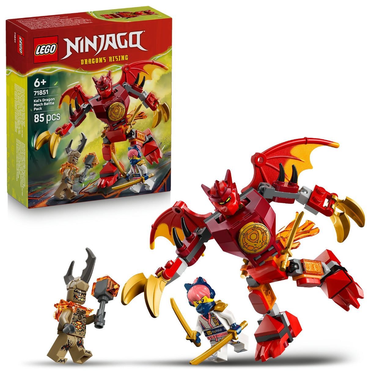 LEGO NINJAGO KAI'S DRAGON MECH BATTLE PACK 71851 AGE: 6+