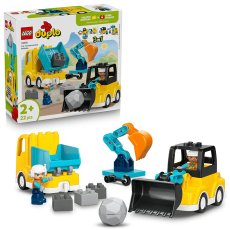 LEGO DUPLO 3 IN 1 CONSTRUCTION VEHICLES 10475 AGE: 2+
