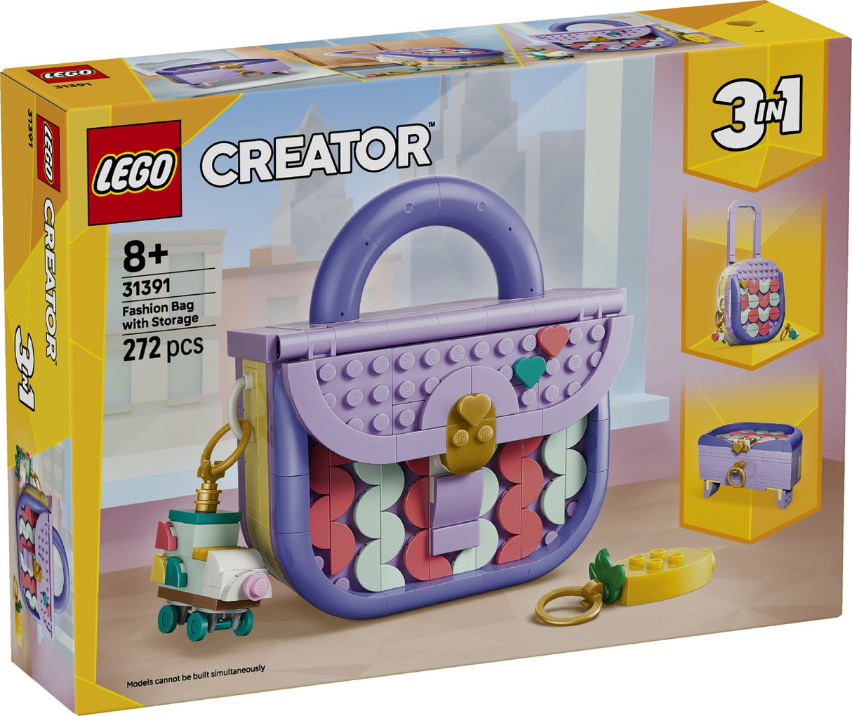 LEGO 31391 LEGO CREATOR ART FASHION BAG WITH STORAGE AGE: 8+