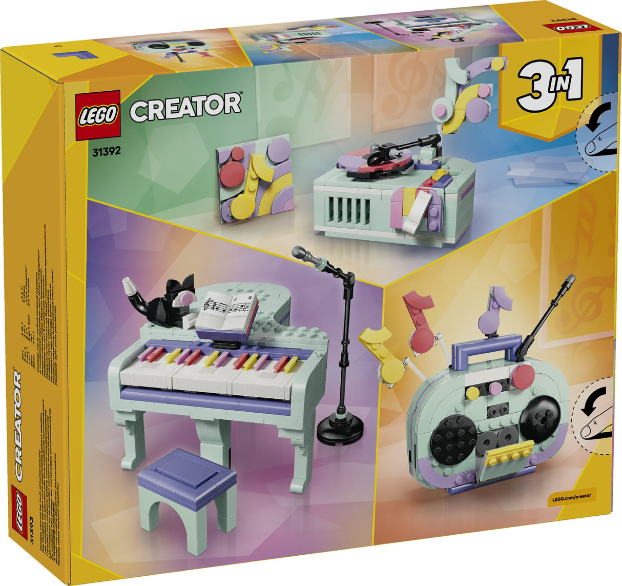 LEGO 31392 LEGO CREATOR MUSIC DECOR PIANO WITH CAT AGE: 9+