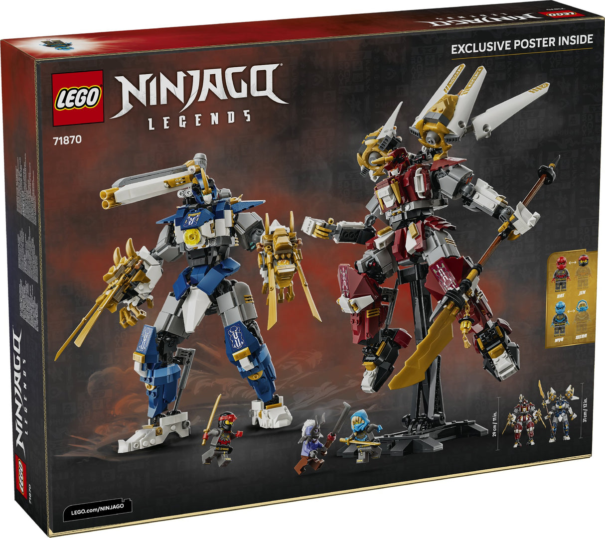LEGO 71870 NINJAGO FIRE AND WATER TWIN MECHS AGE: 12+