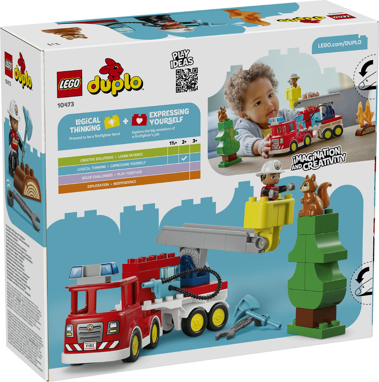 LEGO DUPLO FIRE TRUCK WITH HOSE AND FIREFIGHTER 10473 AGE: 2+