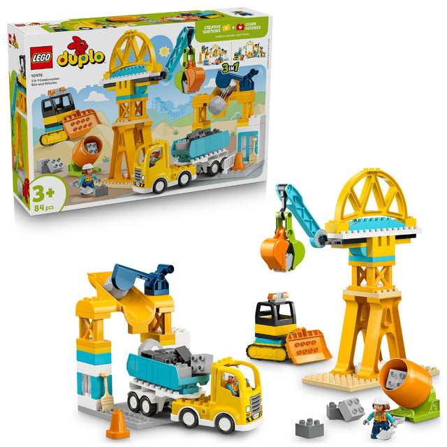 LEGO DUPLO 3 IN 1 CONSTRUCTION SITE AND VEHICLES 10476 AGE: 3+