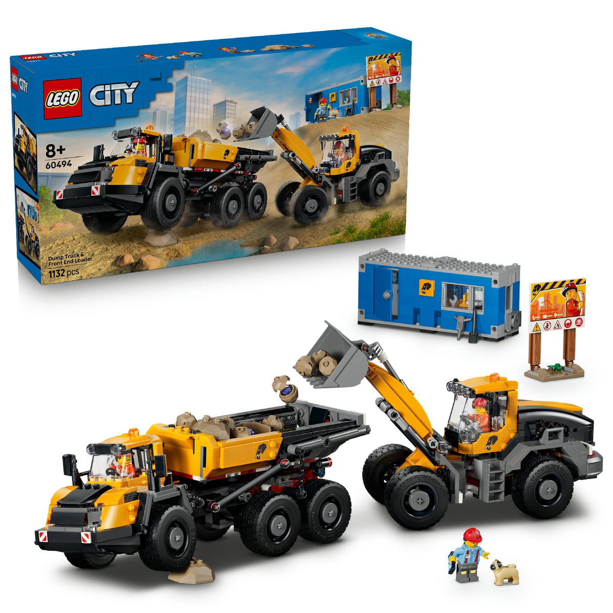 LEGO 60494 CITY DUMP TRUCK & FRONT END LOADER AGE: 8+