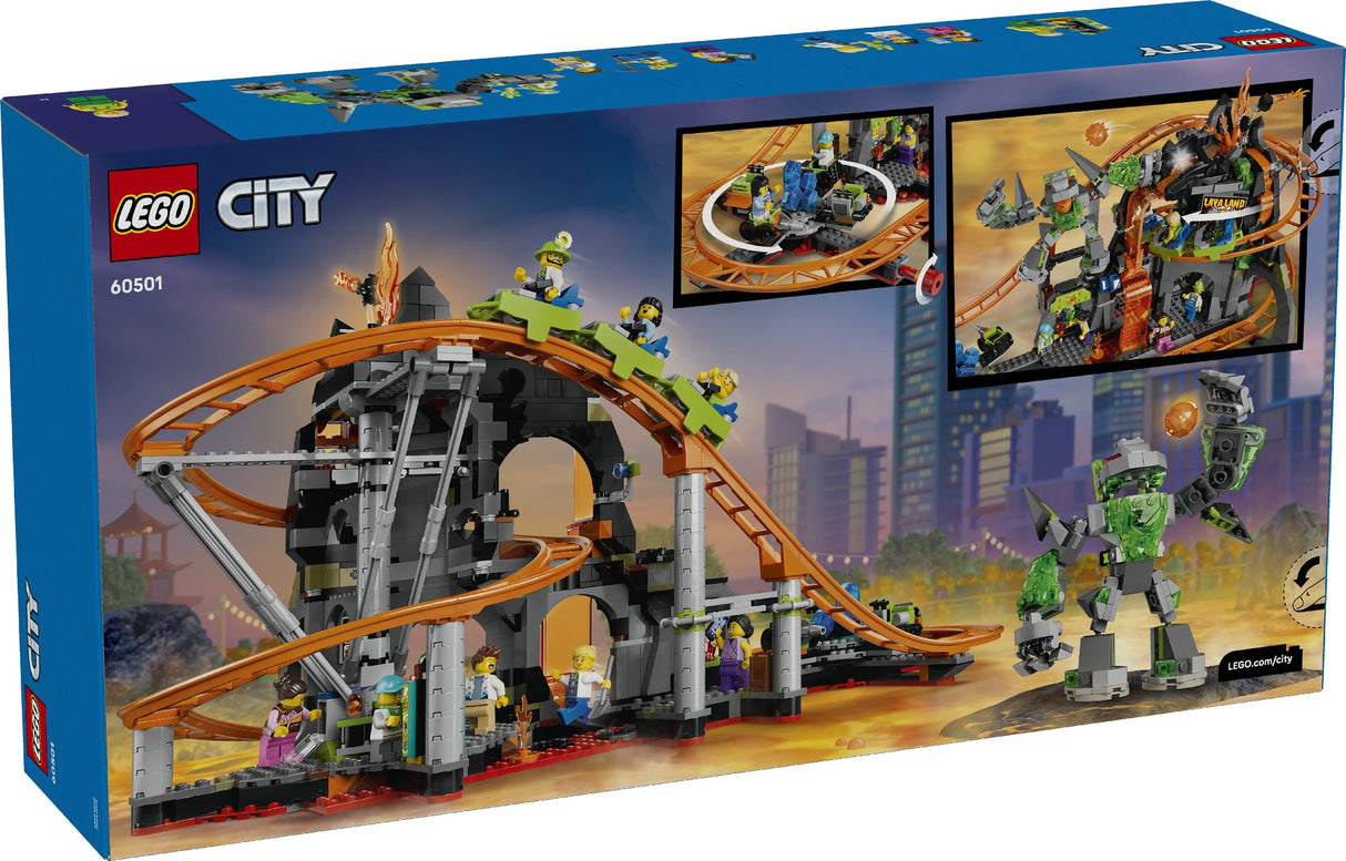 LEGO 60501 CITY LAVA LAND ROLLER COASTER PARK AGE: 8+