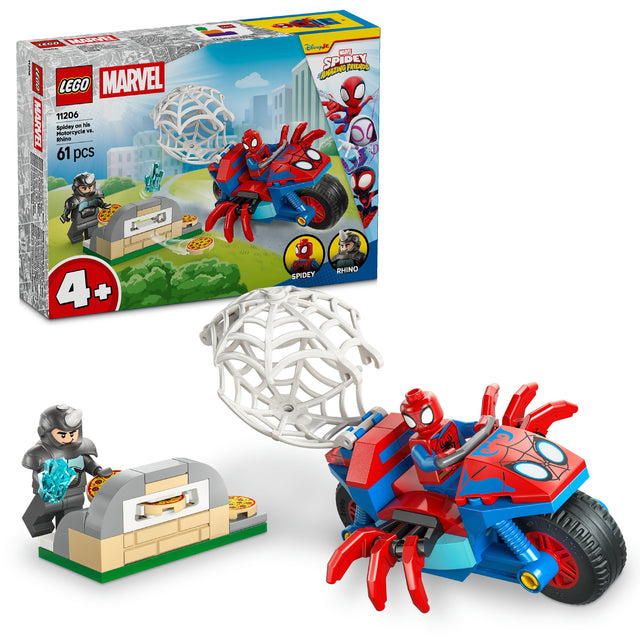 LEGO SPIDEY ON HIS MOTORCYCLE VS. RHINO 11206 AGE: 4+