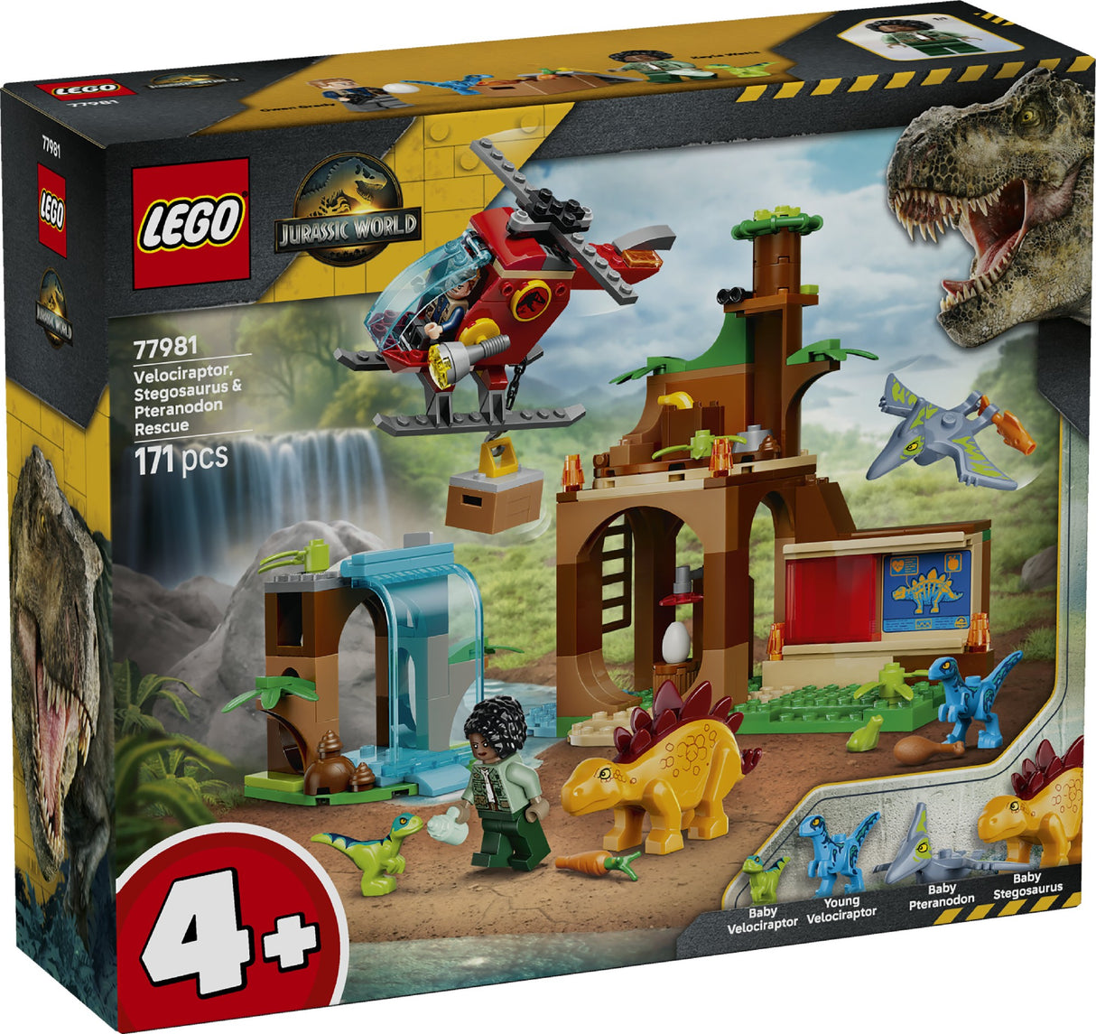 LEGO 77981 JURASSIC WORLD Velociraptor, Stegosaurus & Pteranodon Rescue AGE: 4+