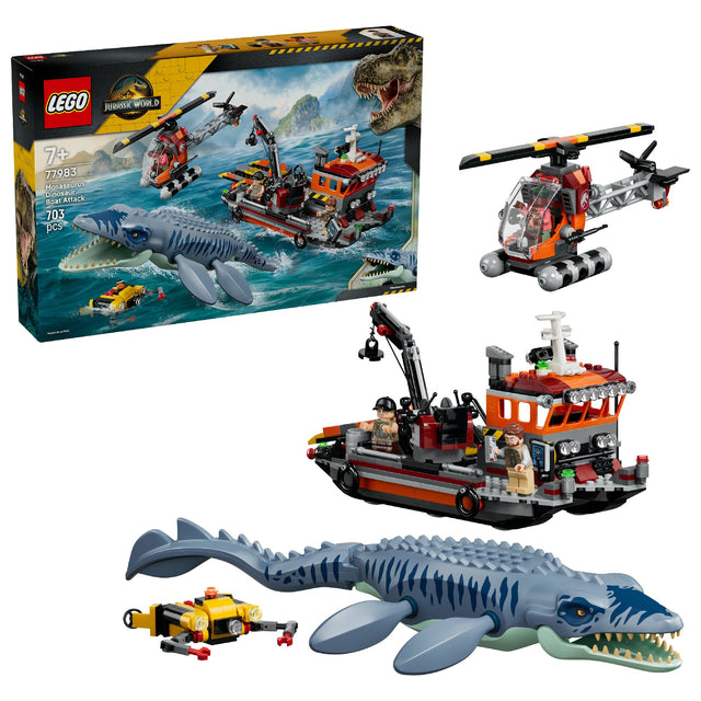 LEGO 77983 JURASSIC WORLD MOSASAURUS DINOSAUR BOAT ATTACK AGE: 7+