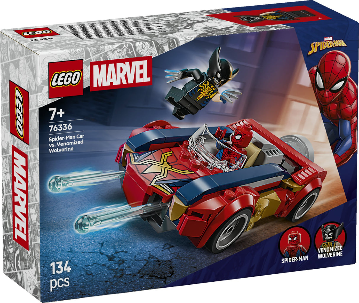 LEGO SUPER HEROES MARVEL SPIDER-MAN CAR VS. VENOMIZED WOLVERINE 76336 AGE: 7+
