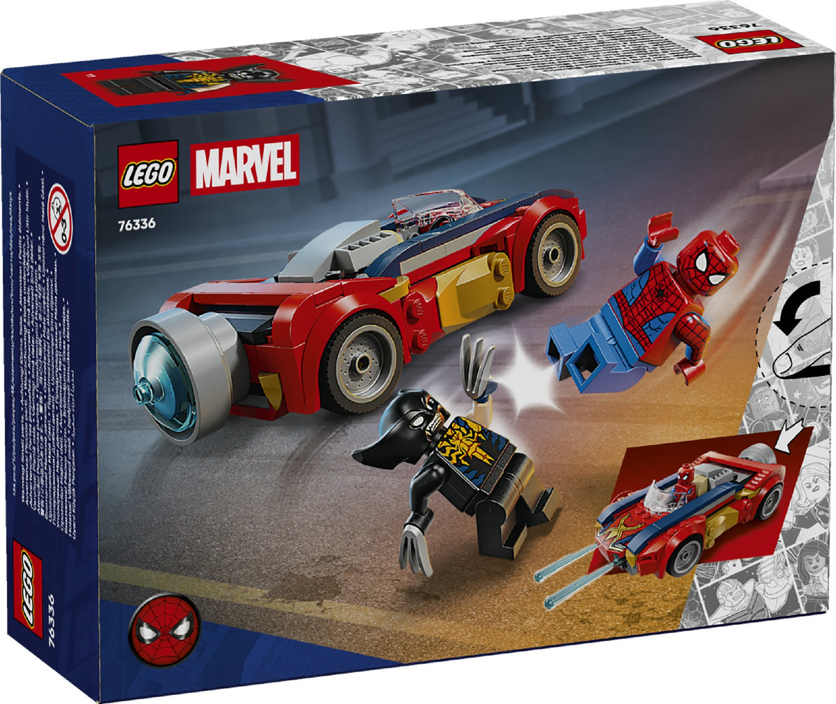 LEGO SUPER HEROES MARVEL SPIDER-MAN CAR VS. VENOMIZED WOLVERINE 76336 AGE: 7+