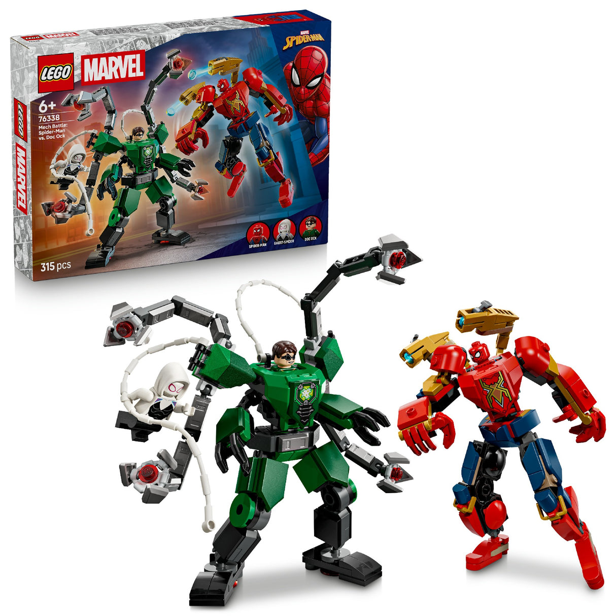 LEGO SUPER HEROES MARVEL MECH BATTLE: SPIDER-MAN VS. DOC OCK 76338 AGE: 6+