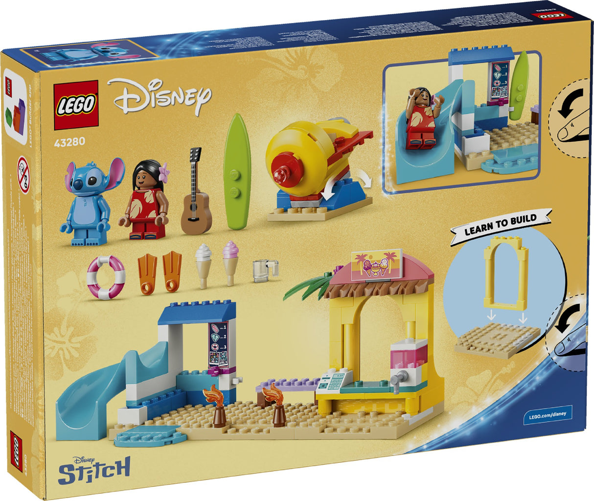 LEGO 43280 DISNEY CLASSIC BEACH FUN WITH LILO & STITCH AGE: 4+