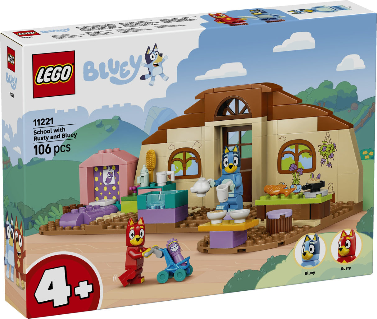 LEGO 11221 BLUEY SCHOOL WITH RUSTY AND BLUEY AGE: 4+