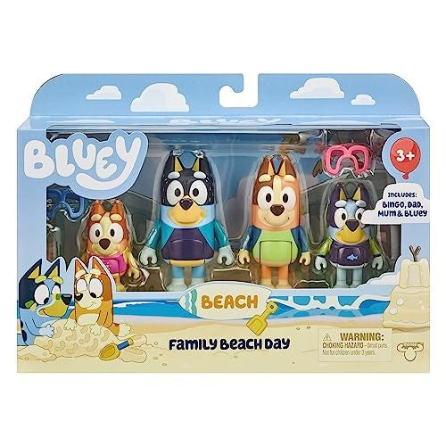 Bluey S7 Figure 4pk - Family Beach Day