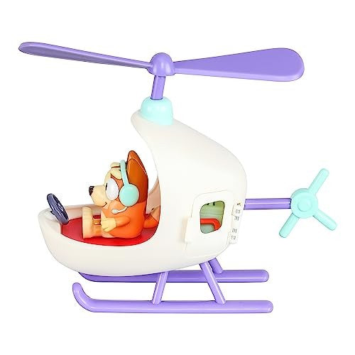 Bluey Vehicle and Figure Pack Bingo's Helicopter with 2.5 Inch Bingo Figure and Tool Accessories