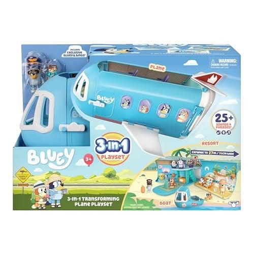 Bluey 3-in-1 Transforming Plane Playset