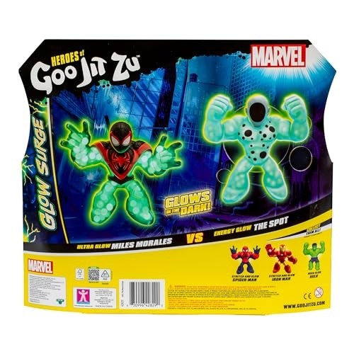 Heroes of Goo Jit Zu Marvel Glow Surge Spider-Verse Super Collider 2 Pack - Spiderman and The Spot