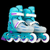 CRAZY SKATES 148 LARGE 5-8 TEAL GLITTER
