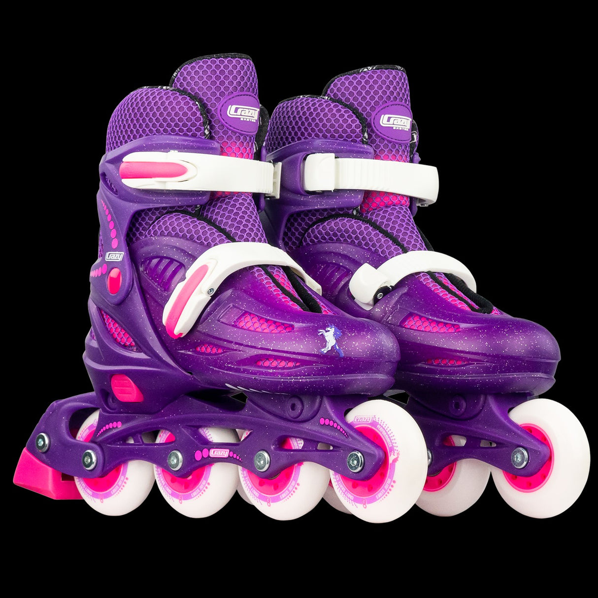 CRAZY SKATES 148 MEDIUM 2-5 PURPLE GLITTER
