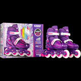 CRAZY SKATES 148 LARGE 5-8 PURPLE GLITTER