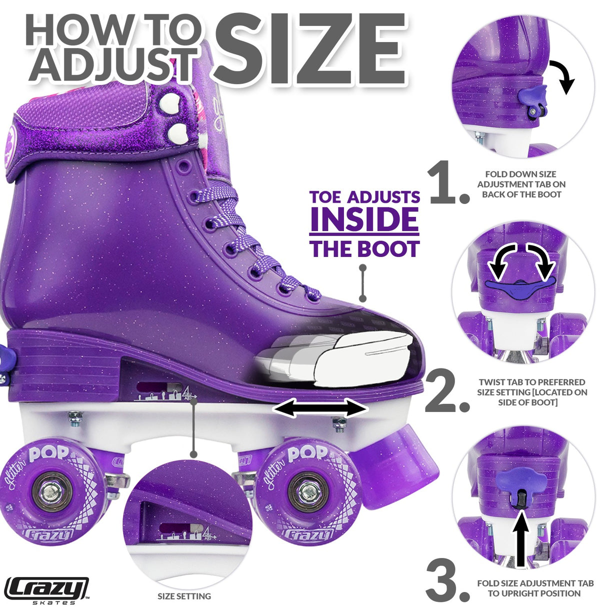 GLITTER POP PURPLE MEDIUM 3-6