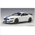 AUTOART 1/18 FORD SHELBY GT-350R WHITE W/ BLUE STRIPES