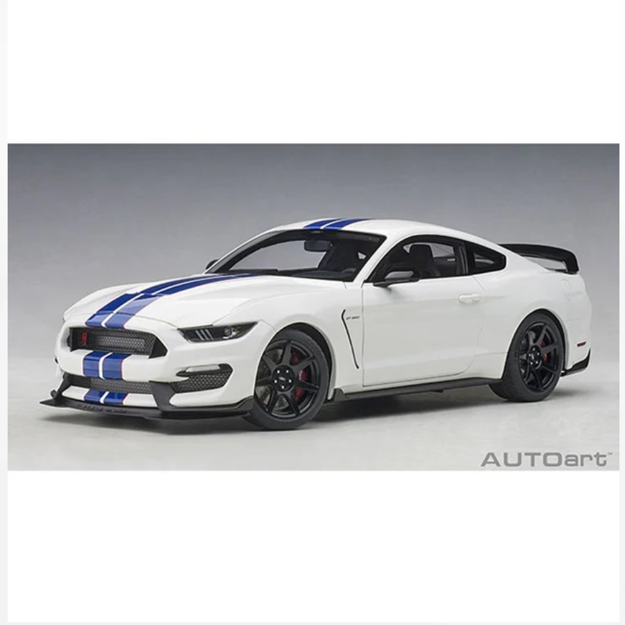 Autoart 1/18 Ford Shelby Gt-350r White W/ Blue Stripes – Super