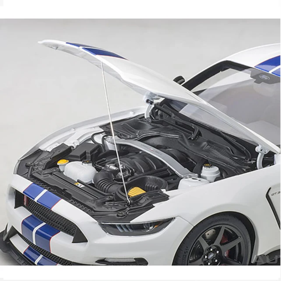 AUTOART 1/18 FORD SHELBY GT-350R WHITE W/ BLUE STRIPES