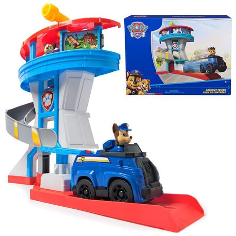 PAW Patrol Lookout Tower with 2 Chase Action Figures Vehicle & Launcher