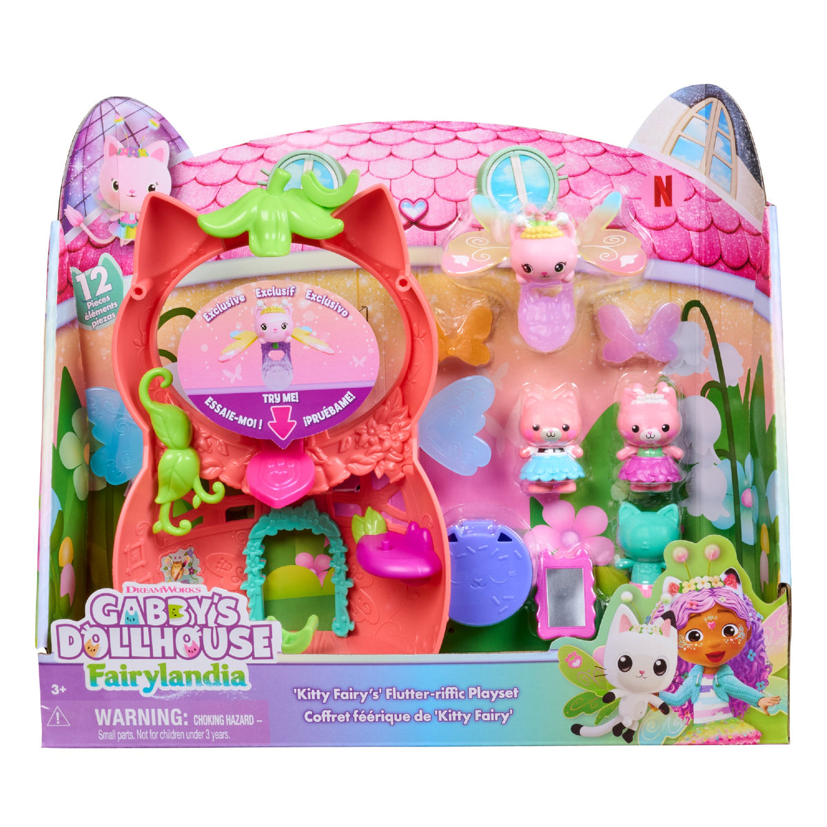 Gabbys Dollhouse Fairylandia Kitty Fairy’S Flutter-Riffic Playset