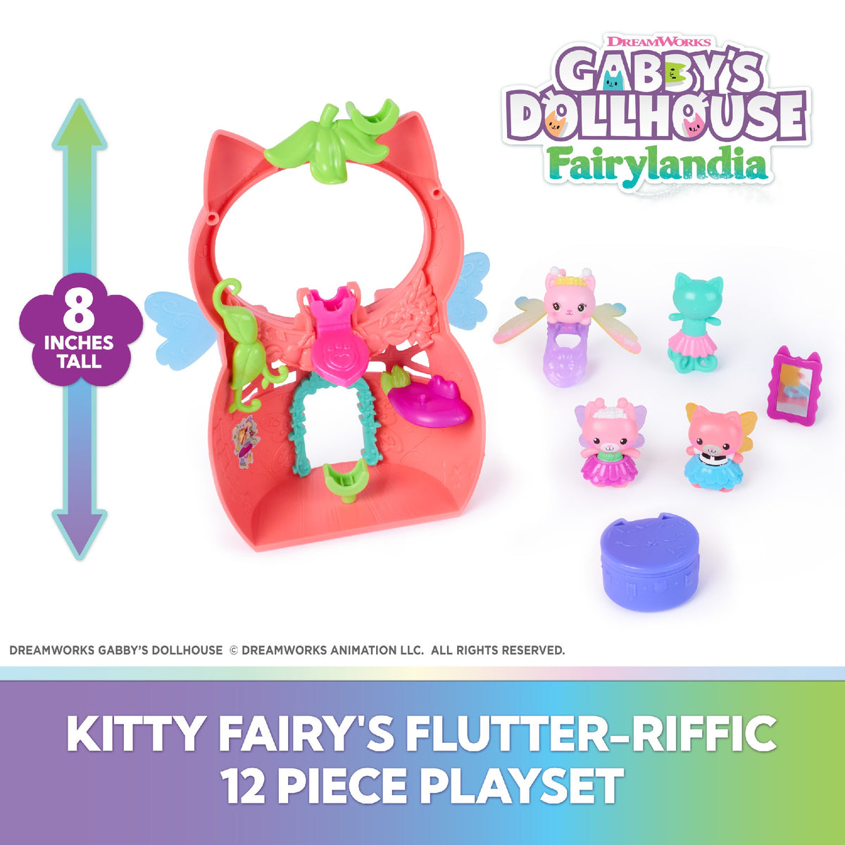Gabbys Dollhouse Fairylandia Kitty Fairy’S Flutter-Riffic Playset