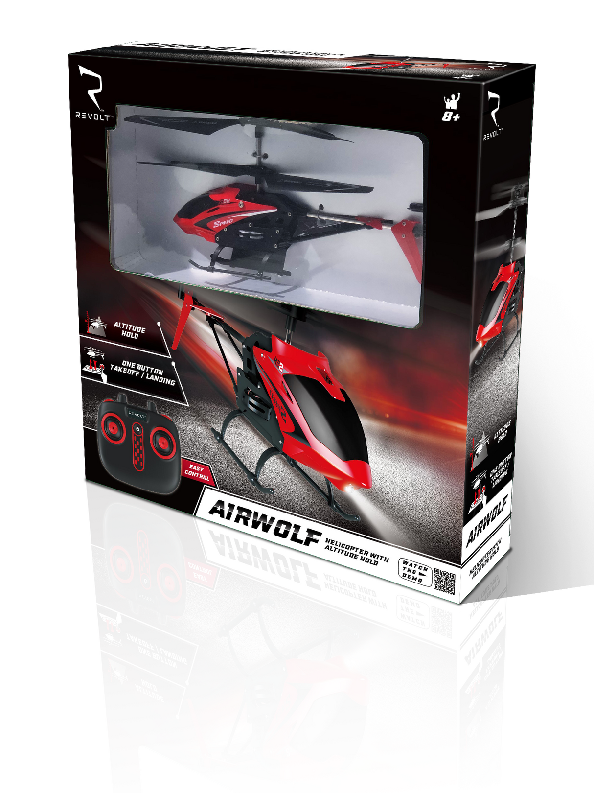Revolt Radio Control Airwolf S5h 2.4g 3.5ch R/c Helicopter Red