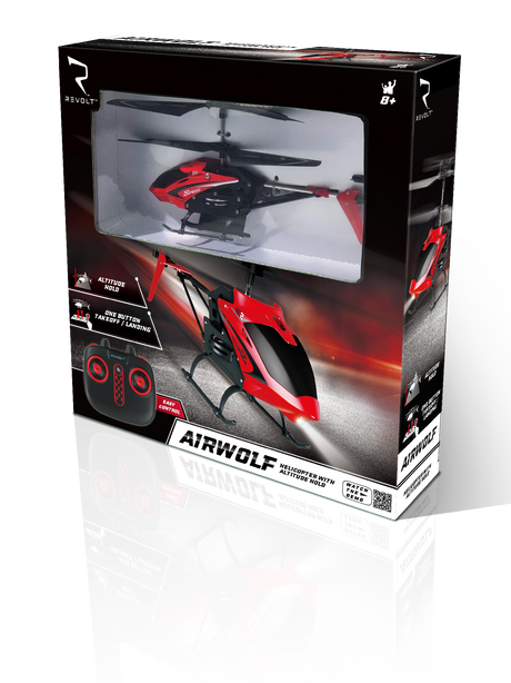 Revolt Radio Control Airwolf S5h 2.4g 3.5ch R/c Helicopter Red