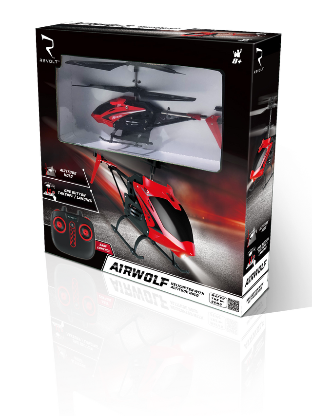 Revolt Radio Control Airwolf S5h 2.4g 3.5ch R/c Helicopter Red