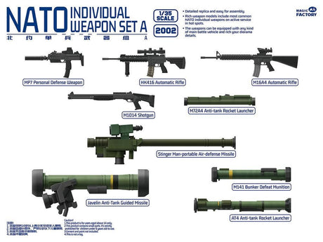 Magic Factory 1/35 Nato Individual Weapon Set A Plastic Model Kit