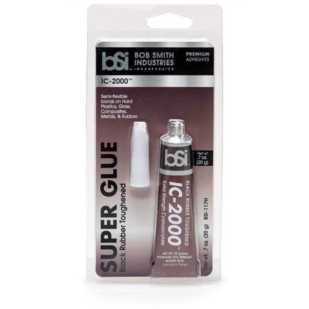 BSI IC-2000 SUPER GLUE BLACK RUBBER TOUGHENED 20g.