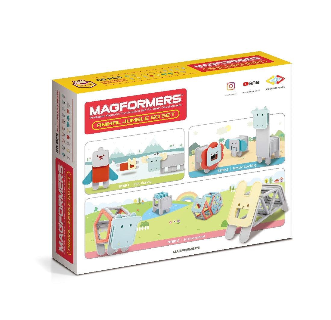 Magformers Animal Jumble 60-piece Set