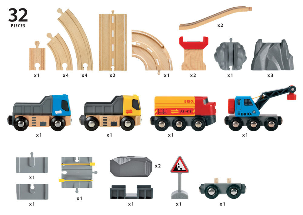 Brio Rail & Road Loading Set 32 pieces