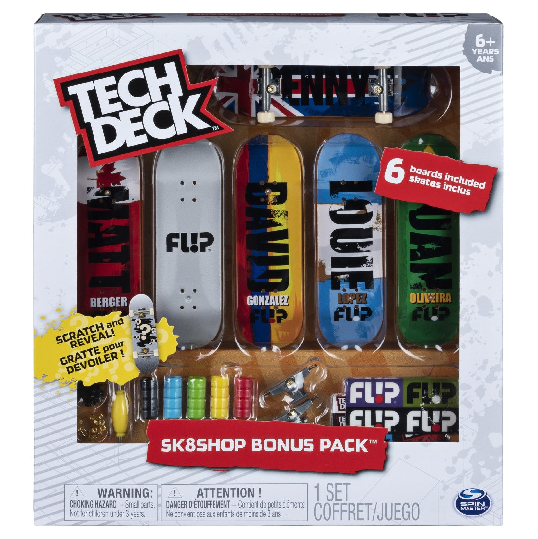 Tech Deck , Sk8shop Fingerboard Bonus Pack, Collectible And Customizable Mini Skateboards (styles May Vary)