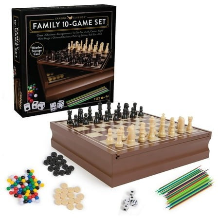 Cardinal Classics Family 10-Game Set In Wooden Cabinet