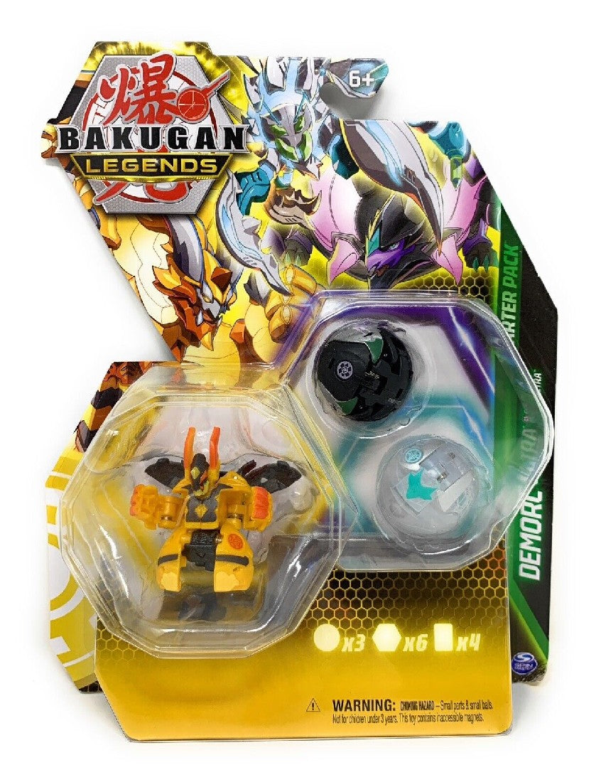 Bakugan Legends Starter 3-Pack Demorc Ultra with Colossus and Barbetra Action Figures