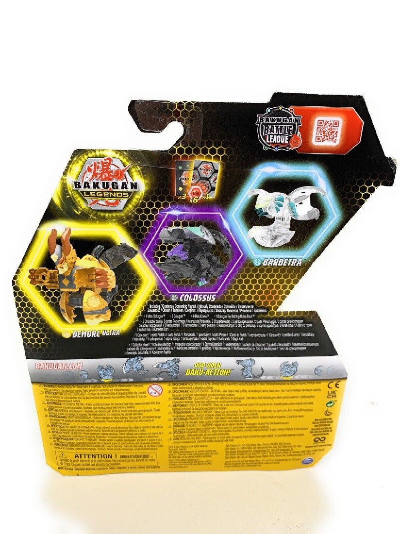 Bakugan Legends Starter 3-Pack Demorc Ultra with Colossus and Barbetra Action Figures