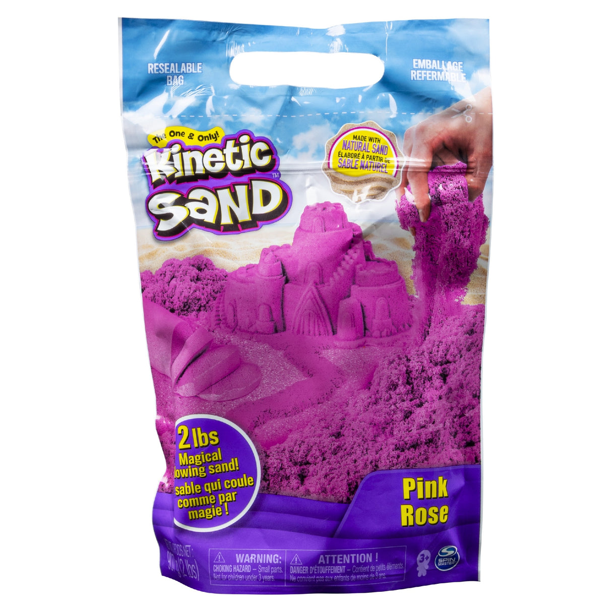 Kinetic Sand  the Original Moldable Sensory Play Sand  Pink  2 Lb. Resealable Bag  Easter Basket Stuffers for Ages 3+