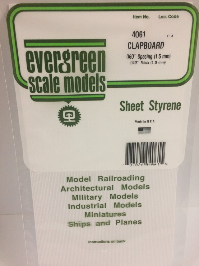 EVERGREEN SHEET STYRENE 4061