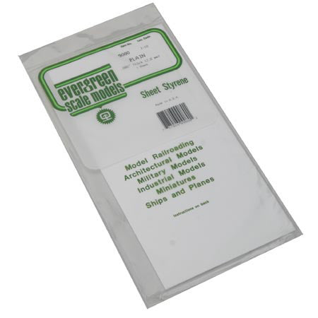 Evergreen White Polystyrene Sheet 0.080 x 6 x 12 / 2mm x 15cm x 30cm (1)